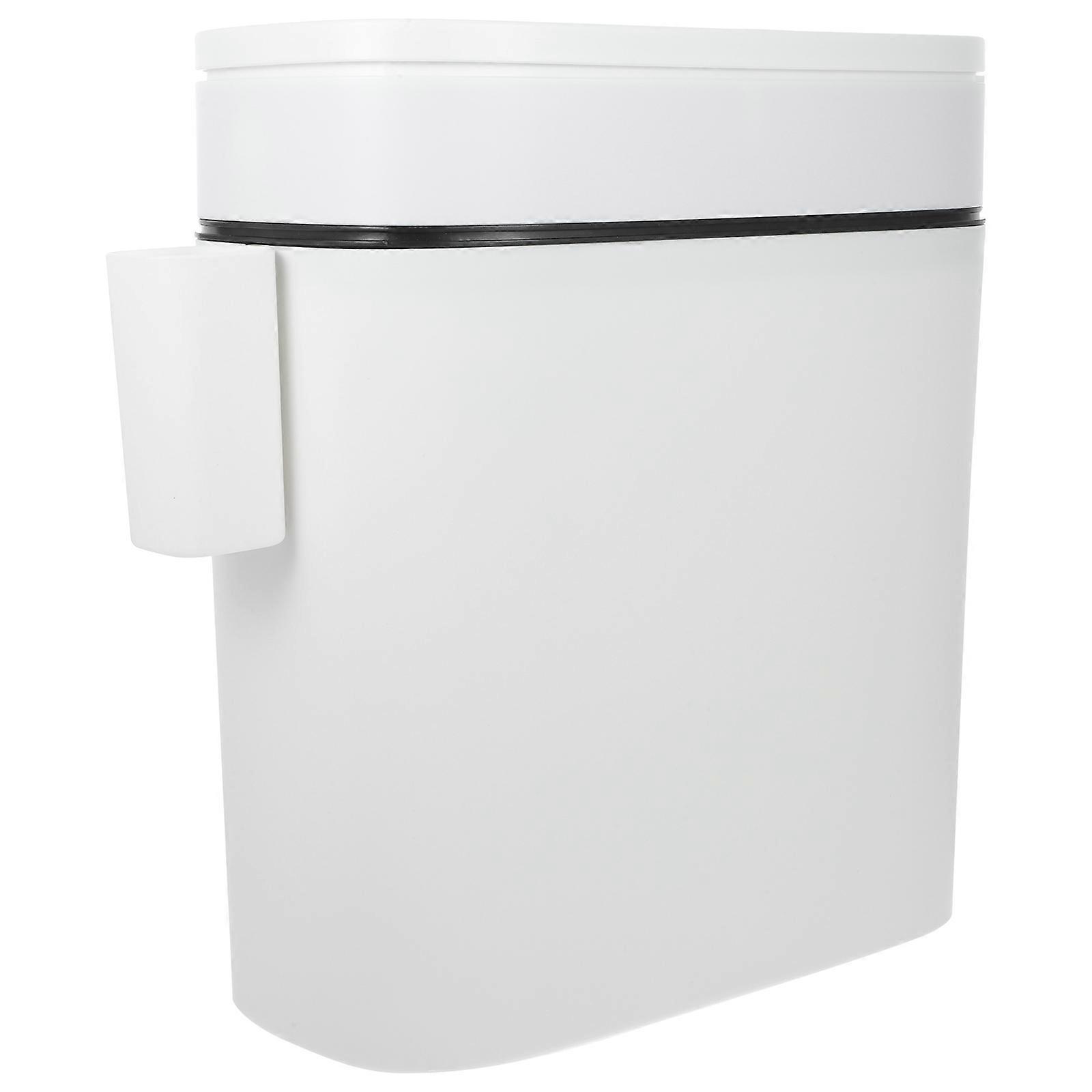 Compact Plastic Trash Can Waste Storage Indoor Use Kitchen 13.76X12.38X5.89in Rectangular Shape 1Pack