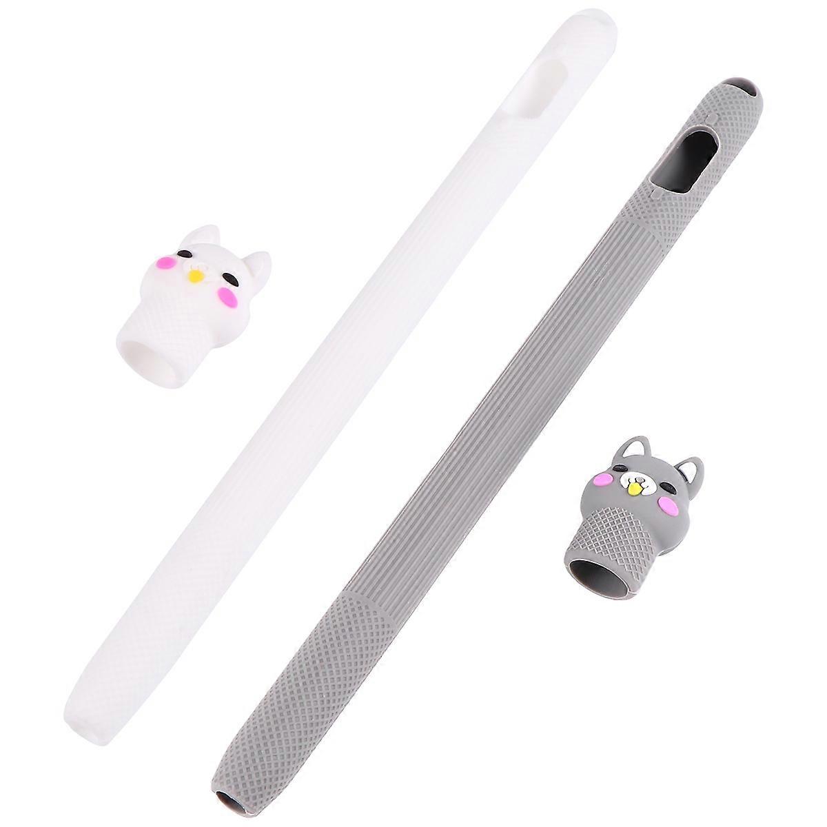 Silicone Pen Case Stylus Pencil Protective Case Daily Use Grey 2Pcs