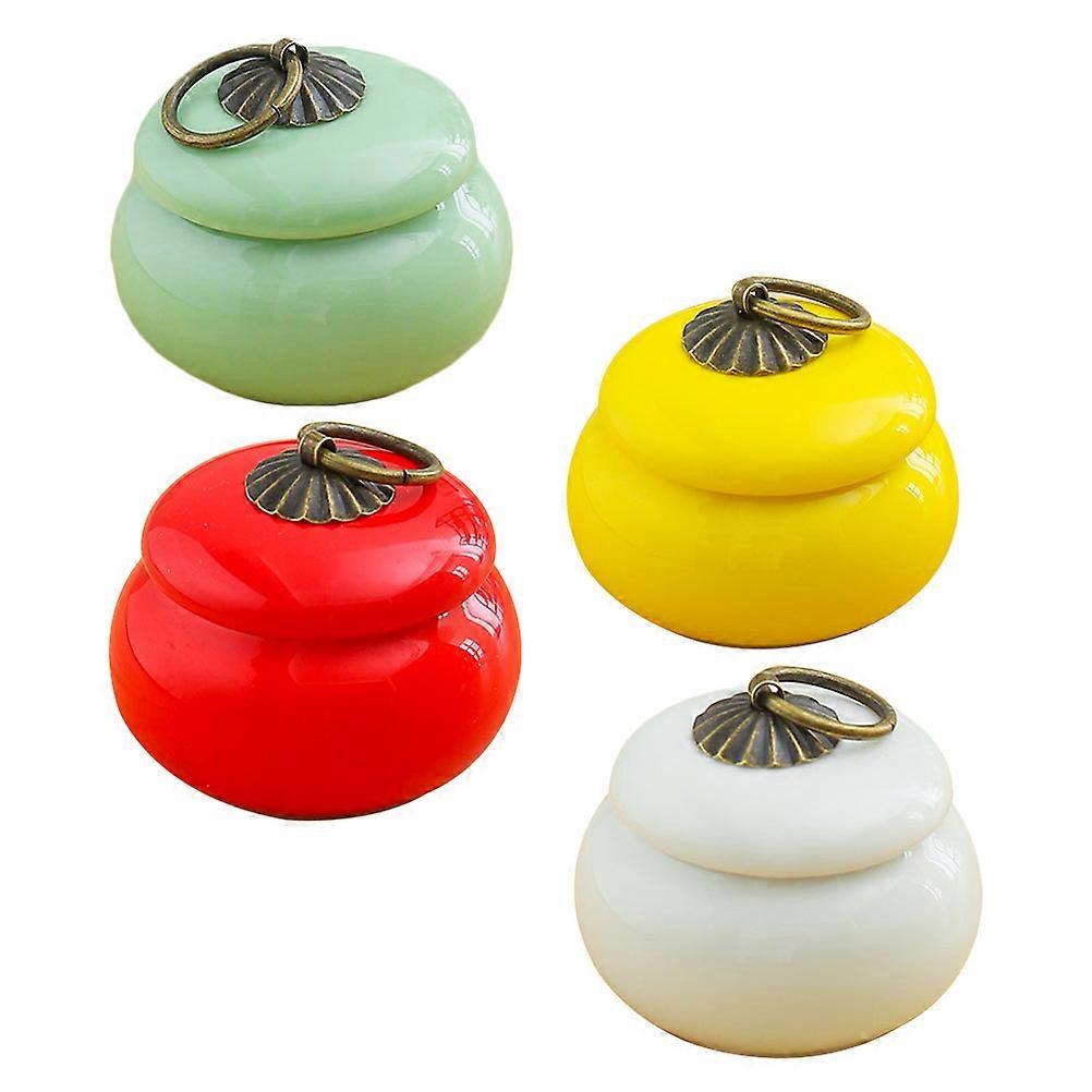 Empty Round Cream Jar Ceramic Containers With Lids For General Users 10ml 3.5x3cm 4Pcs