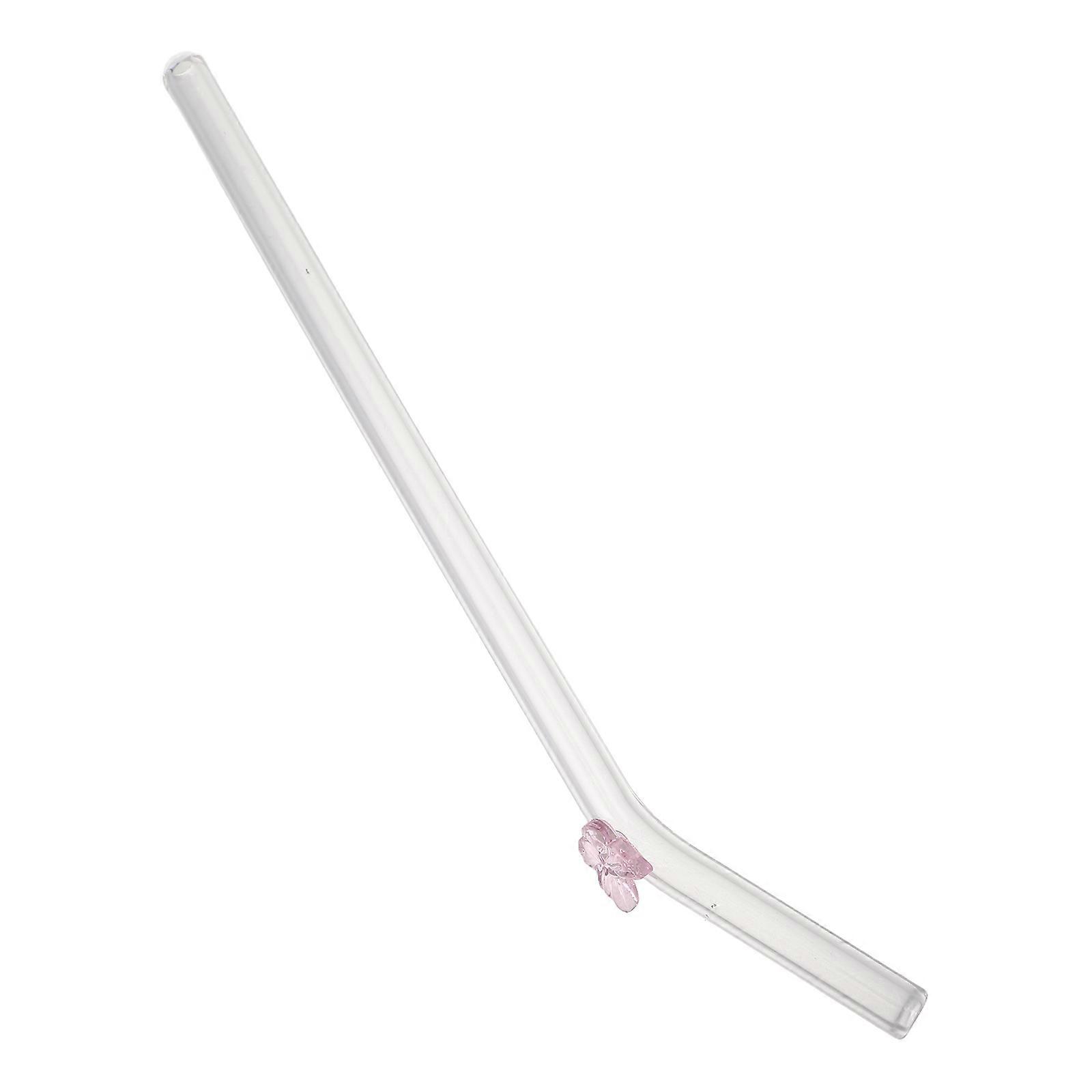 Canudo de Vidro Rosa para Crianças Leve, Portátil e Fácil de Limpar Perfeito para Festas e Uso Doméstico 8 polegadas