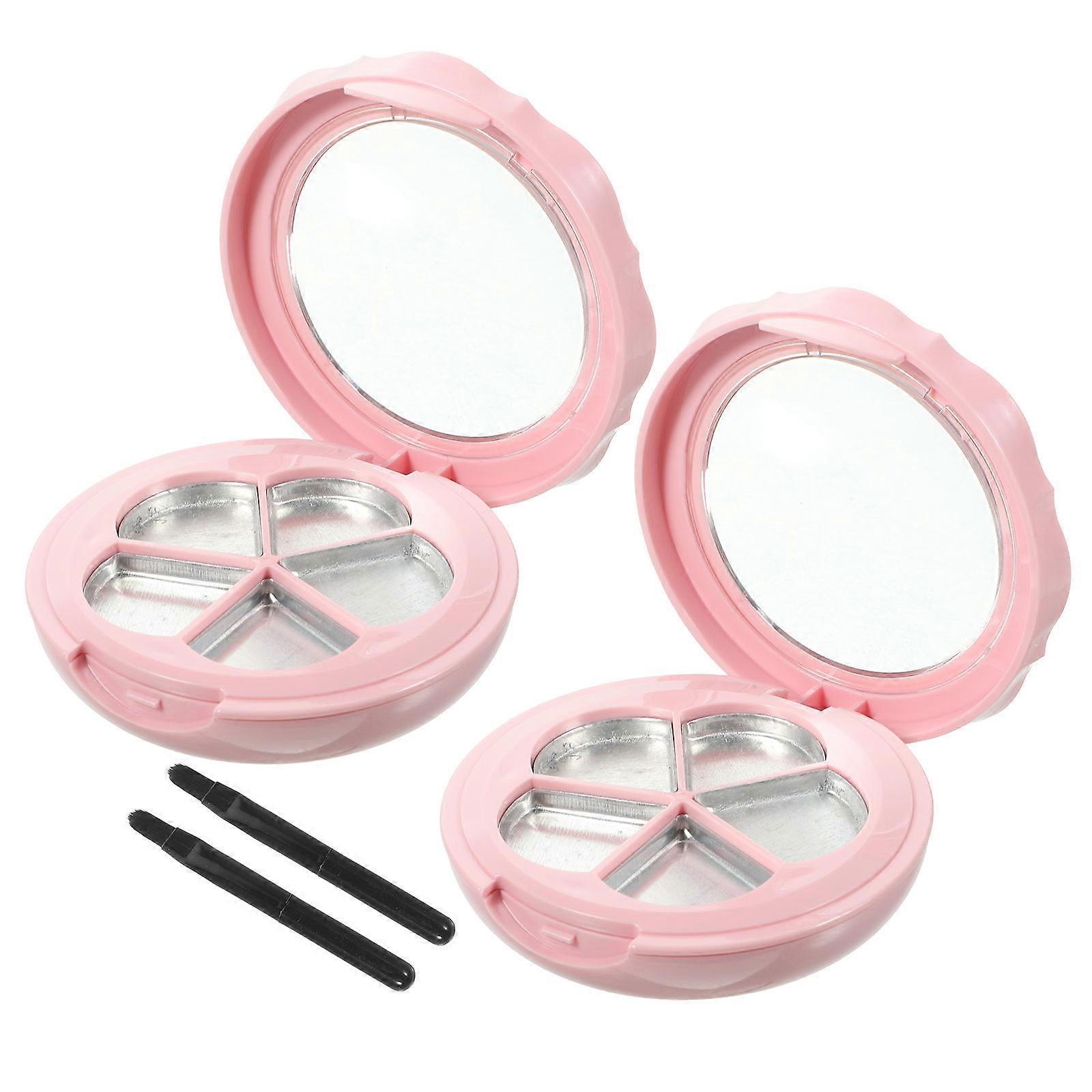 Makeup Tool Container Eyeshadow Box Case Lipstick Box Refillable Portable Storage 2Sets