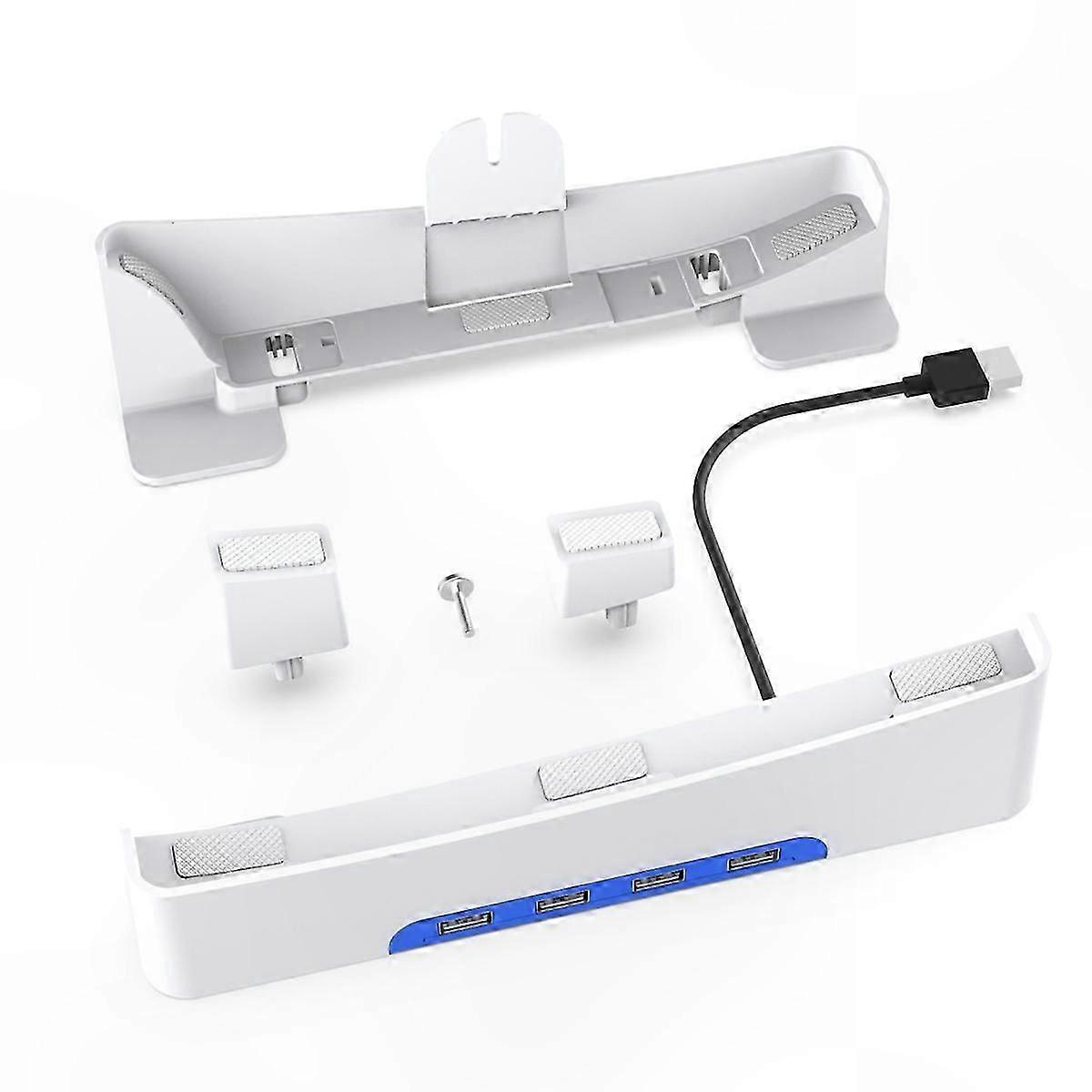 Compact Game Console Stand with USB 2.0 Ports for Horizontal Storage