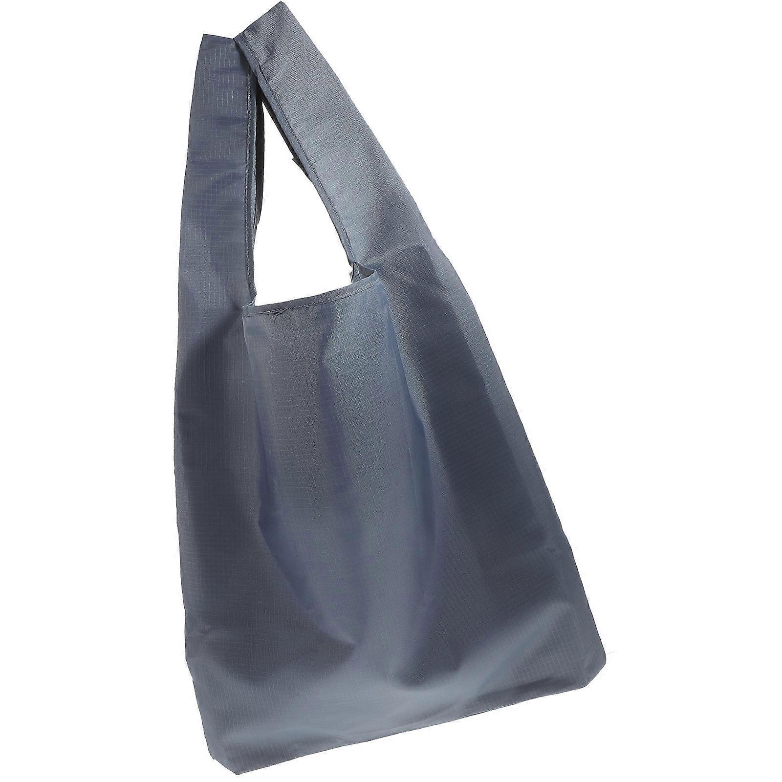 Foldable Grocery Bag Grey Rectangular Shopping Tote Women Daily Use 1Set