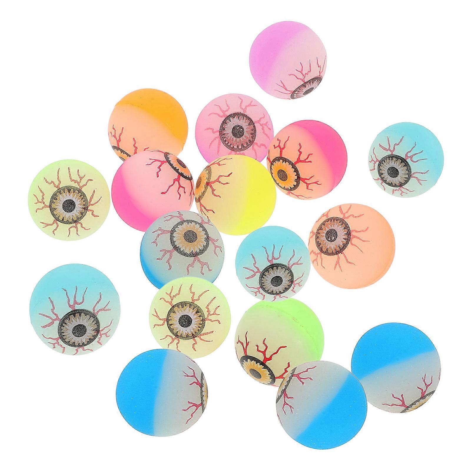 25 Pcs 30mm Funny Toy Balls Eyes Bouncy Ball Floating Bouncing Ball Children Elastic Ball of Pinball Bouncy Toys (Random Color)