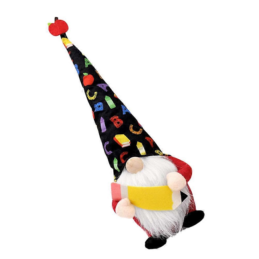 Assorted Color Plush Design Gnome Doll Back To School Pencil Decoration 38x13cm 1Pack