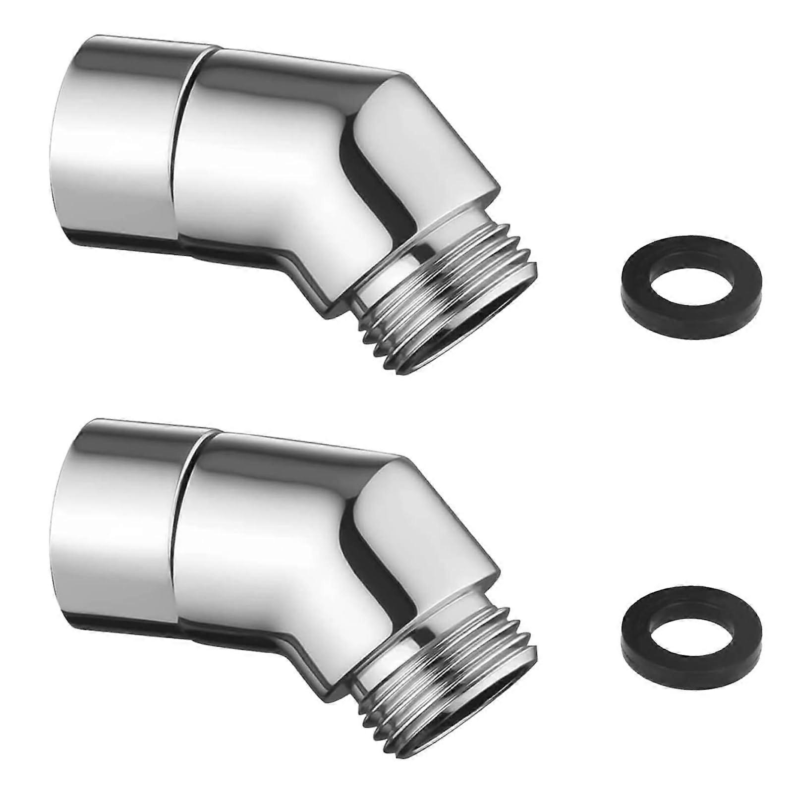 Hand Shower Adapter Angled Brass For Hand Showers, Easy Install, 2-Pack