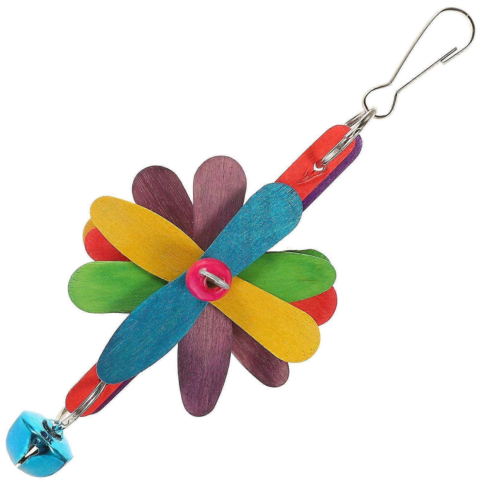 Rotating Flower Block Chewing Toy For Parrots Indoor Cage Activity 1Pack