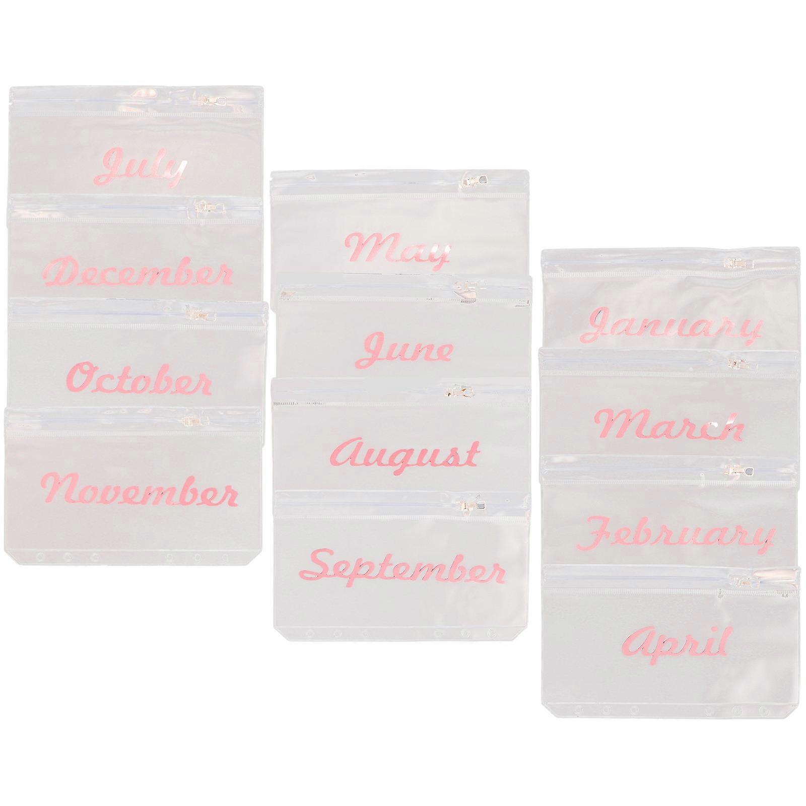 Document Filing Bags Loose Leaf Bags Financial Planning Work Rectangular PVC 6-hole Design 12Set