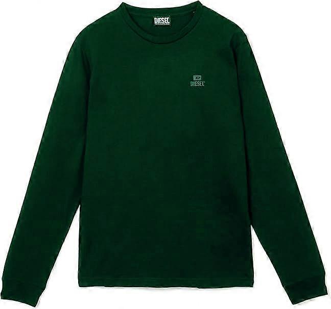 Diesel Small Monotone Logo Long Sleeve Green T-Shirt