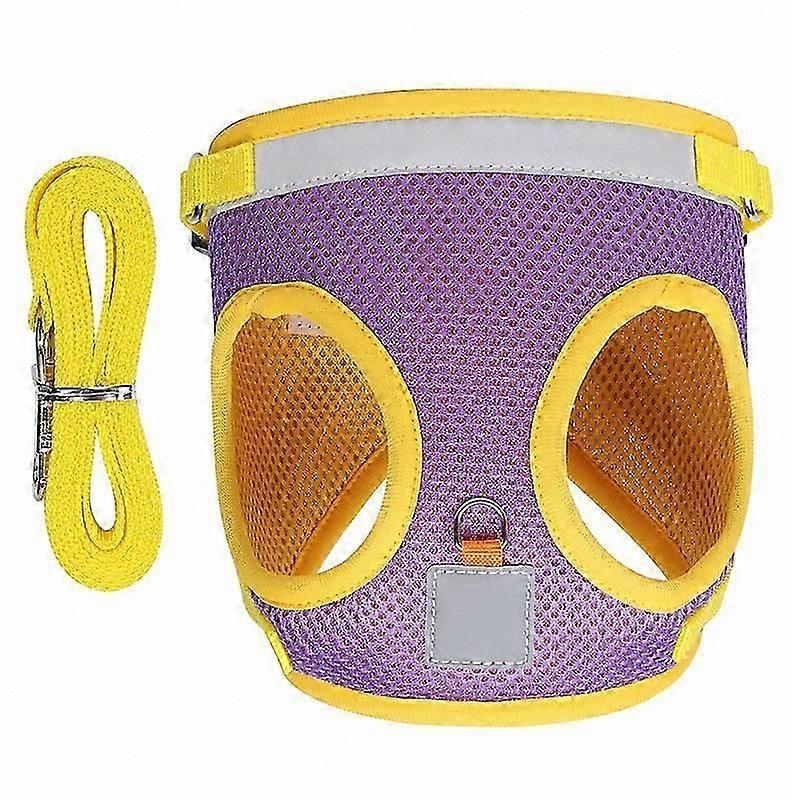 Pet Harness and Leash Breathable Double Layer Polyester Mesh Adjustable Reflective Strip Dog Harness
