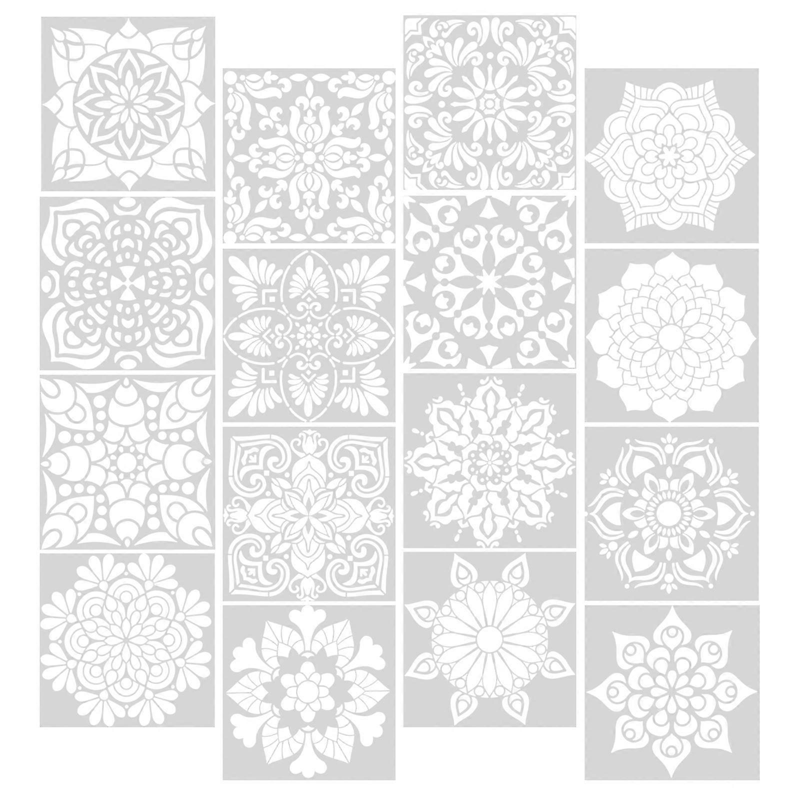 Flower Drawing Stencils 16Pcs Multi Size 0.1cm Thickness Design Aid Delicate Shapes for Beginners