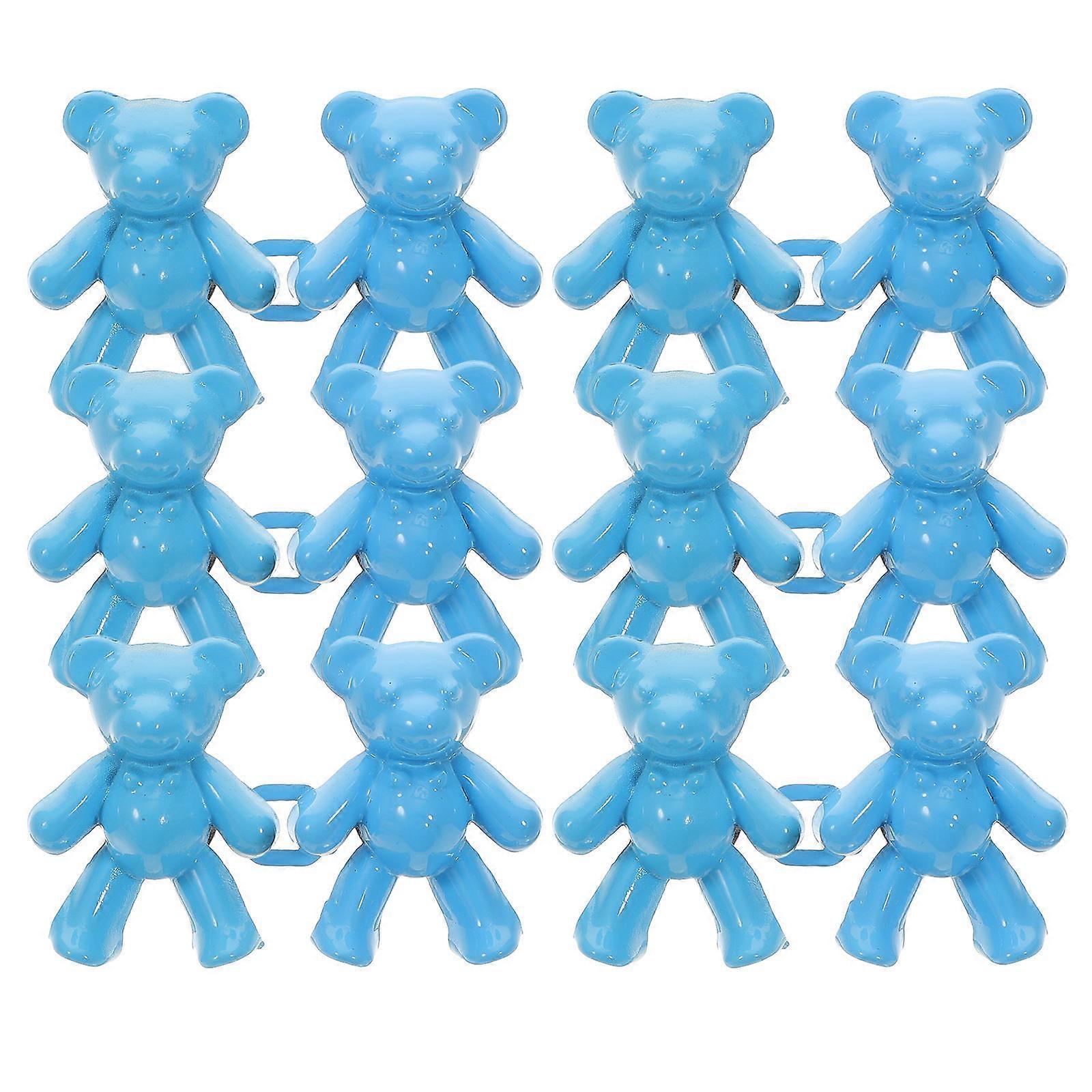 6 Pairs Reusable Alloy Jeans Buttons for Waist Adjustment with Decorative Blue Clips for Stylish