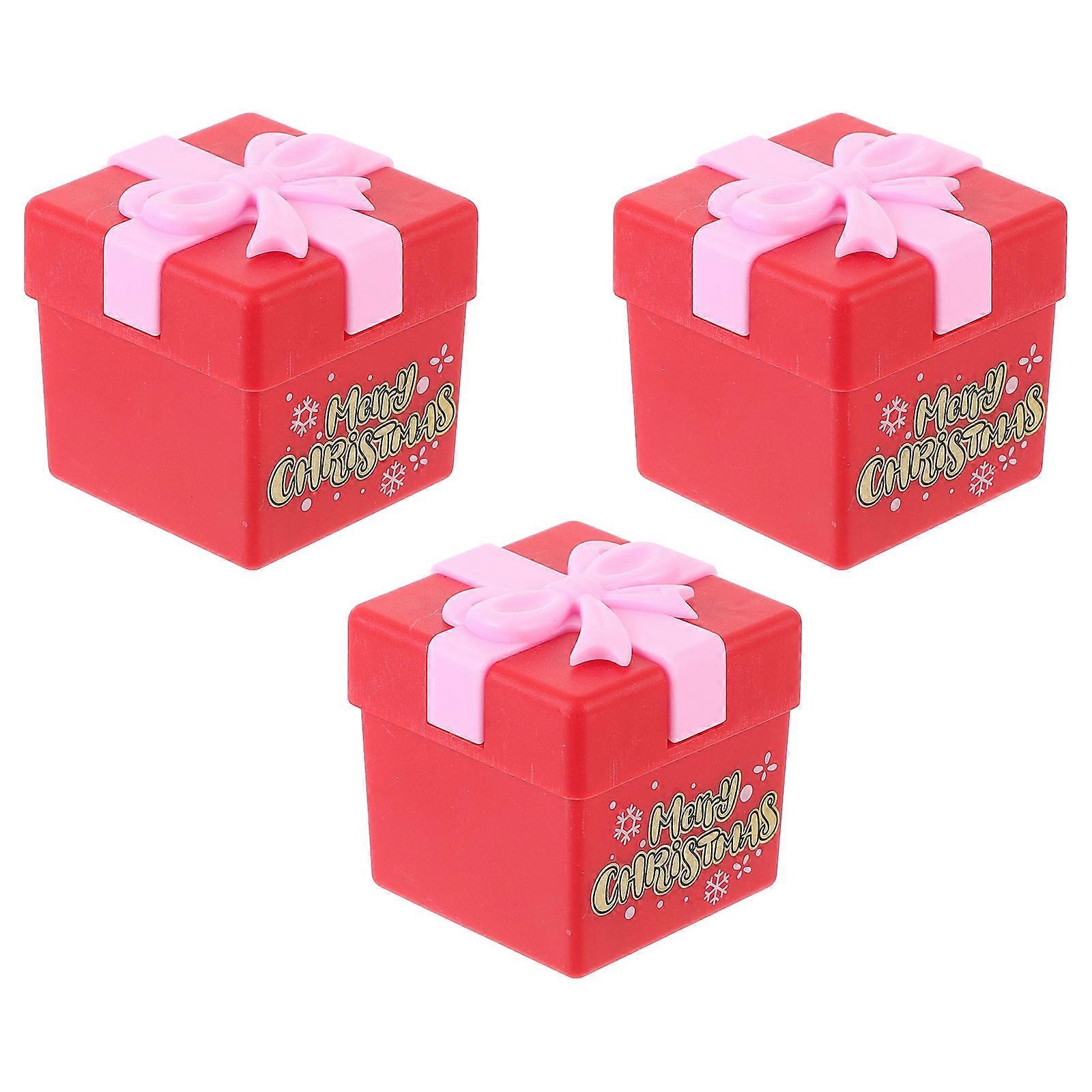 Festival Clockwork Toys 3Pcs Christmas Themed Wind-Up Toys For Children And Adults In Red With Clockwork Mechanism