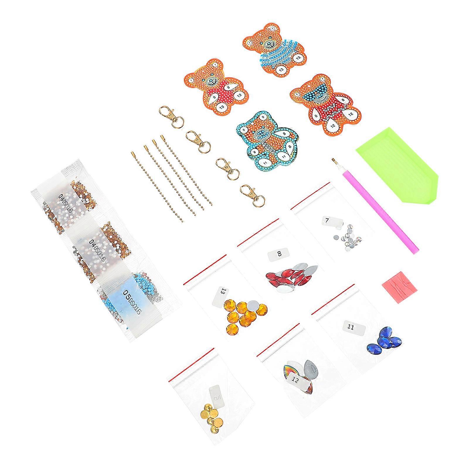 Funny DIY Diamond Keychains Craft Suitable For People Who Enjoy DIY Crafts Multi Color Decorative Pendant 4Pcs