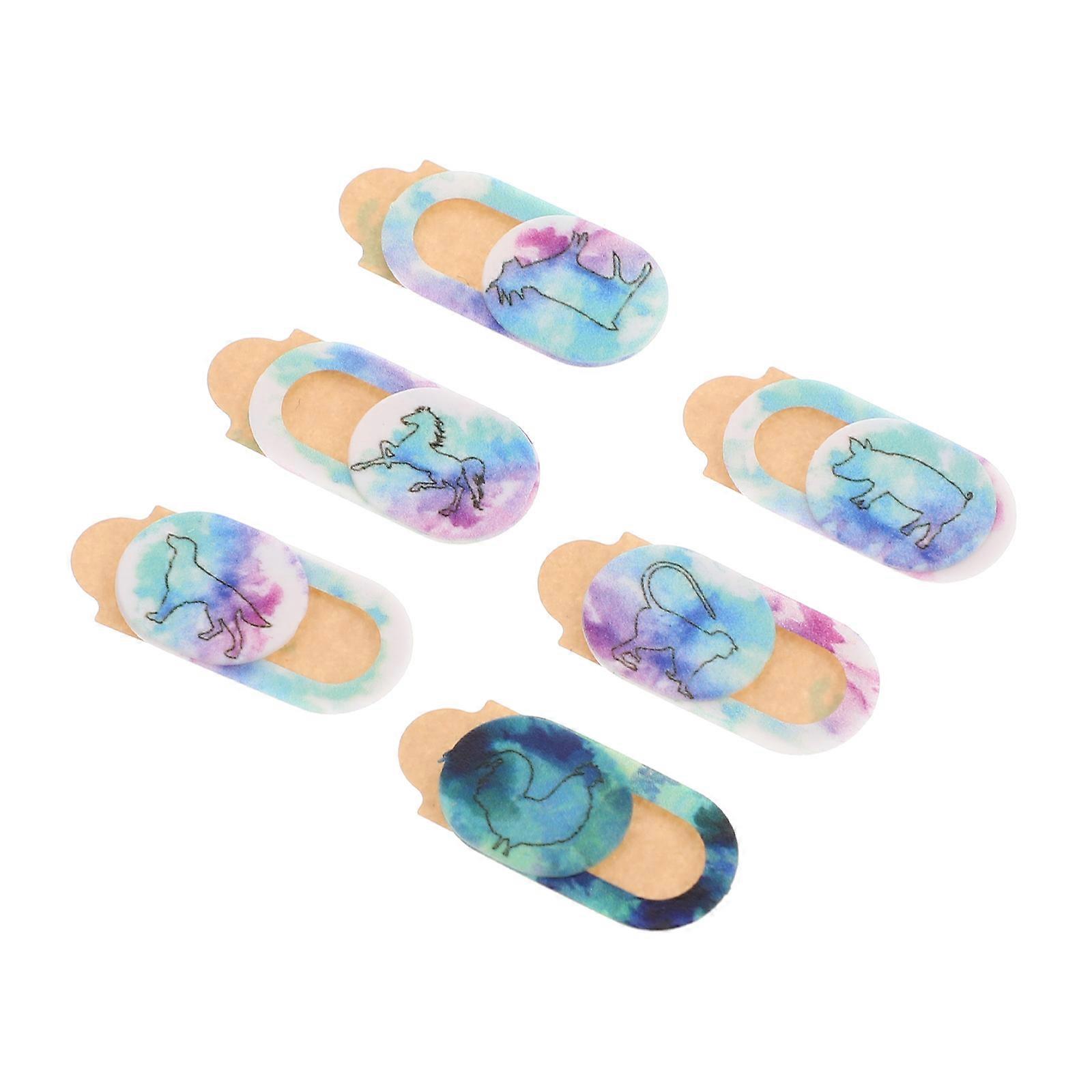 6PCS Animal Themed Webcam Covers, Compact Slide Design, Self Adhesive & Durable, Easy to Use for Laptop & Phone Cameras