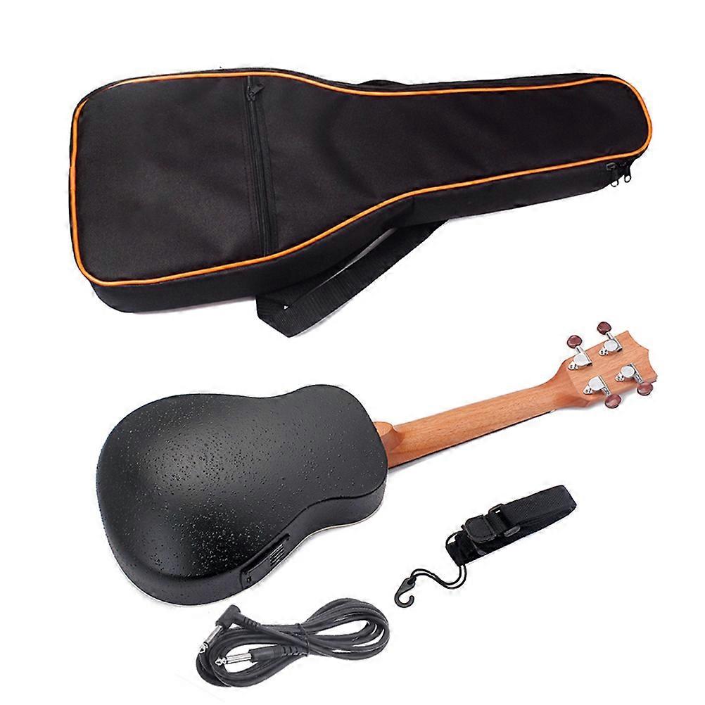 Solid Spruce Ukulele Mini Guitar Brown Color For Children And Amateurs With Comfortable Fretboard And Bridge 1 Set