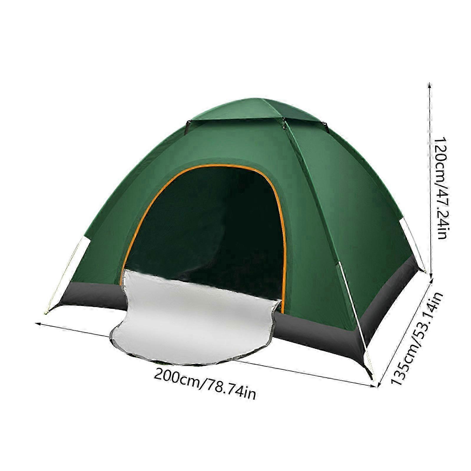 2025 Orange Camping Tent 2 Person Automatic Quadrangle Tent With Easy Setup 1 Door And 1 Skylight
