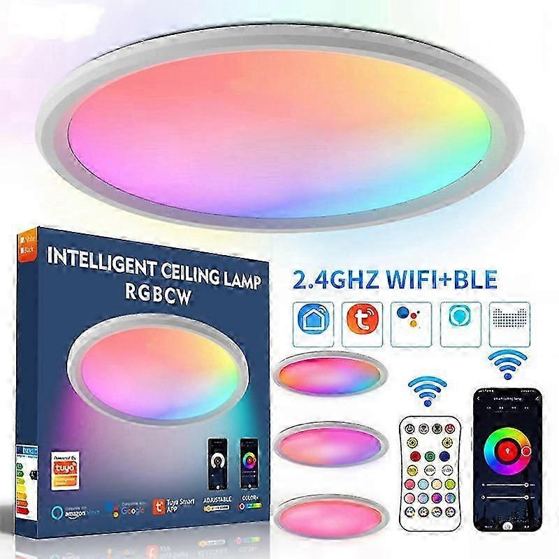 Smart ceiling light living room wifi Bluetooth 2.4G remote control rgbcw dimming color tone voice led ceiling light