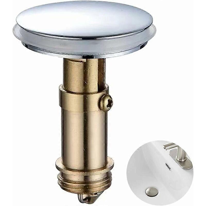 2-Piece Bathroom Click-Clack Pop-Up Stopper, 38mm Pop-Up Sink Drain Plug