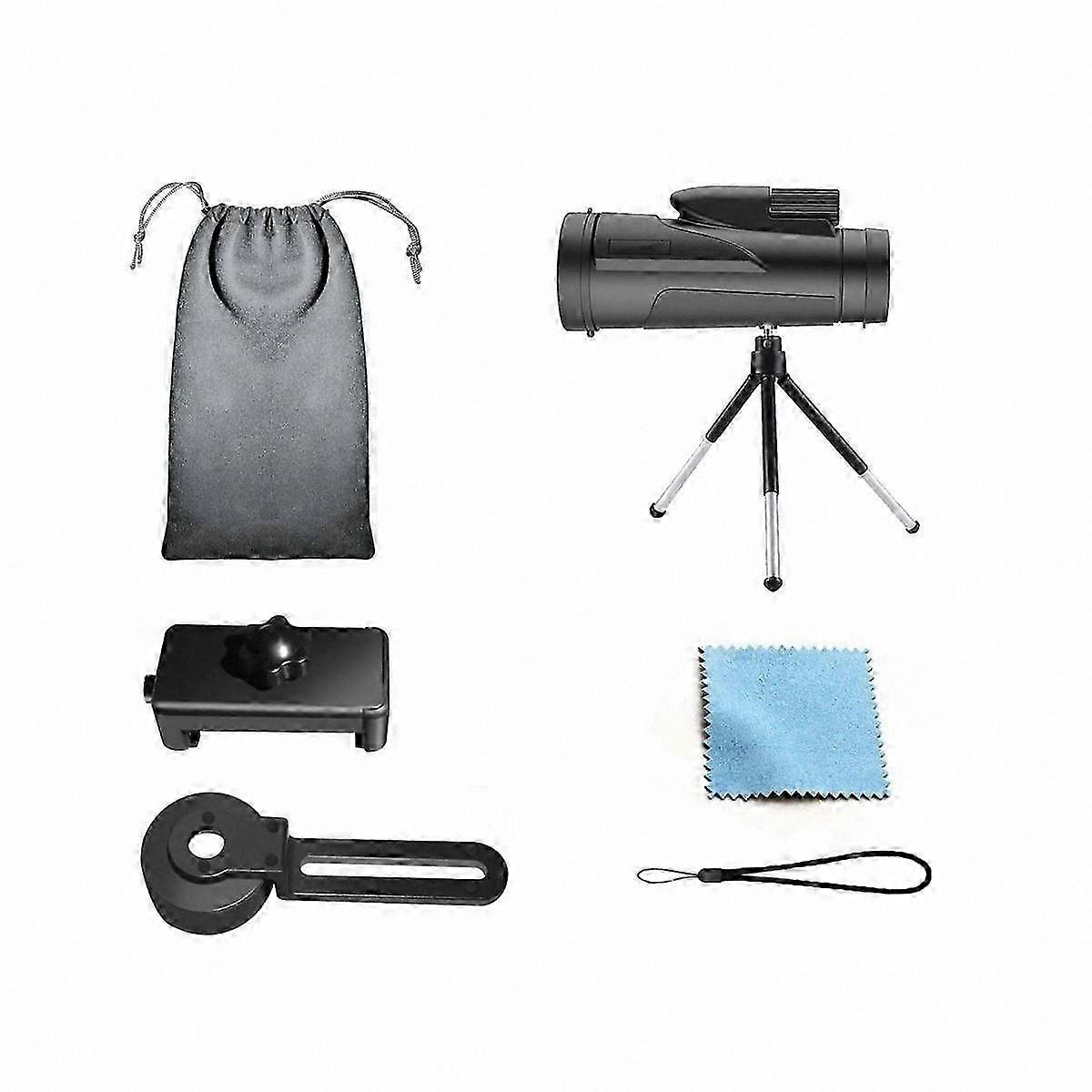 High-Power Monocular Telescope with 12x Zoom, Low-Light Night Vision for Smartphone Compatibility