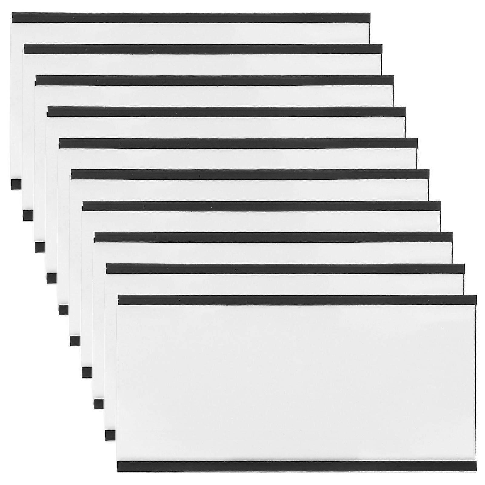 10 Sets Magnetic Label Holders Card Inserts Clear Plastic Protectors Shelf Labels Magnetic Name Tags Practical Display Clip Magnet Price Tags