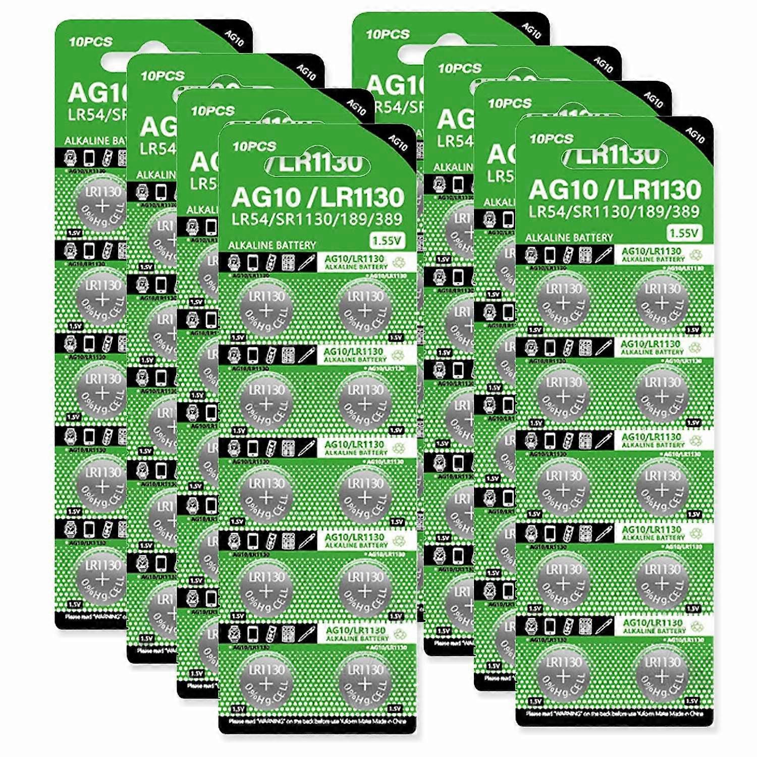 10-100pcs AG10/LR1130 High Quality Alkaline Battery LR54 L1131 389A D189 1.55V Clock Button Cell Base