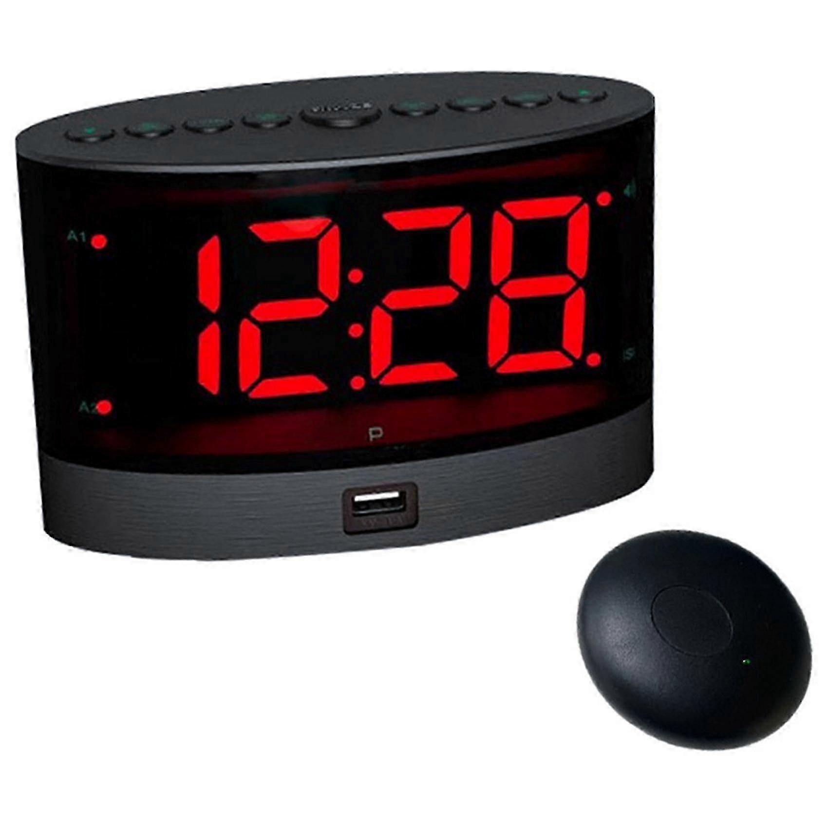 Extra Loud Alarm Clock With Wireless Bed Shaker,vibrating Dual Alarm Clock For Heavy Sleepers, Deaf