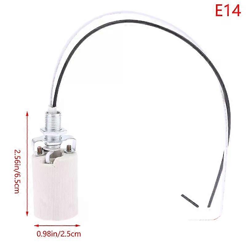 E14/E27 Ceramic Screw Lamp Holder LED Light High Temperature Resistance Adapter Home Use Round Socket For Bulb Base With Cable