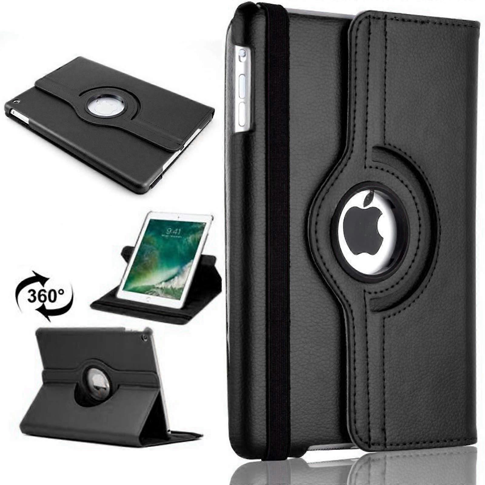 360 Rotate Cover iPad 9.7 5th Gen (2017) and iPad 9.7 6th Gen (2018) Leather Swivel Case MultiAngle Stand Black