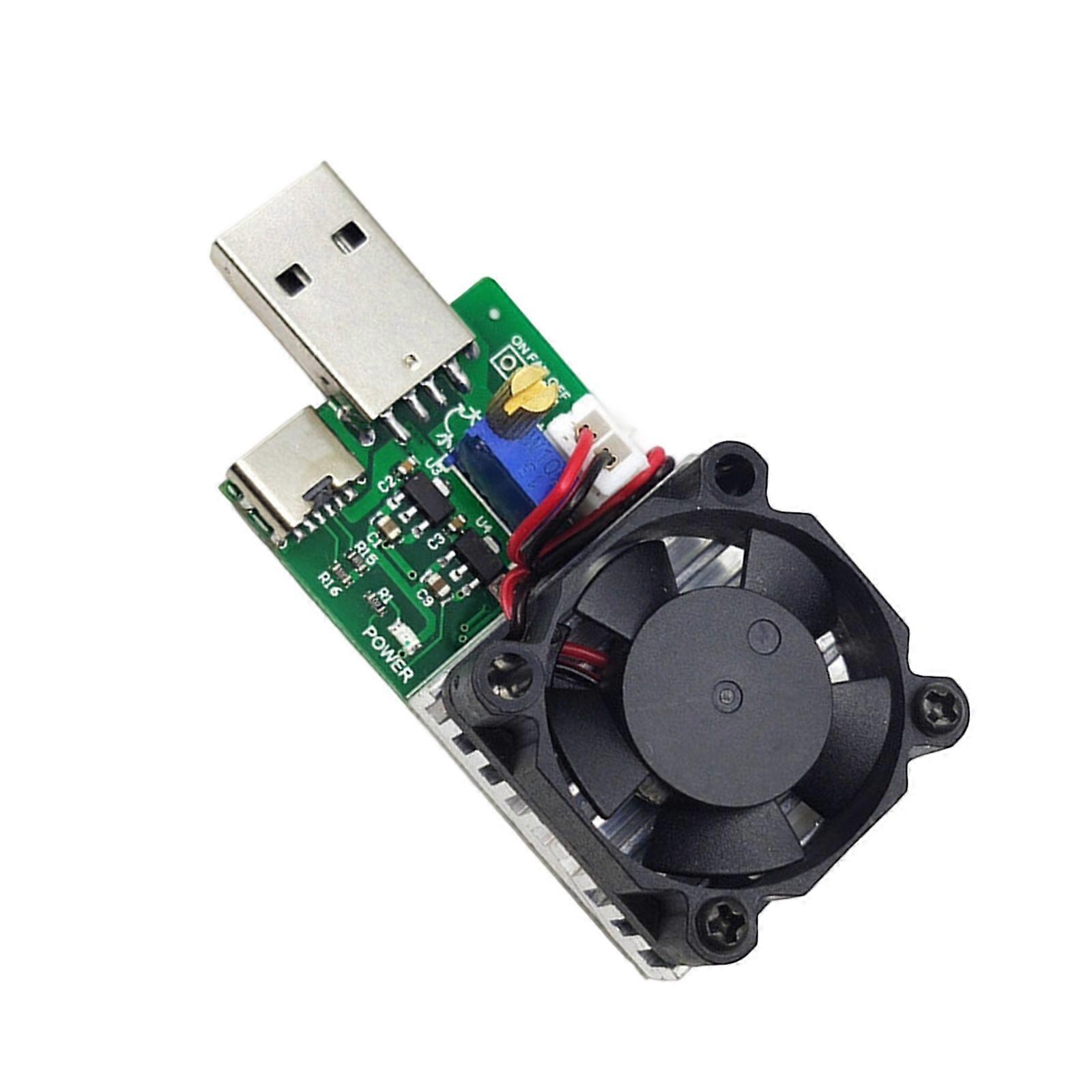 USB Adjustable Load Tester 3A Current Output 40℃ Auto Fan Activation For Circuit Debugging Multicolor