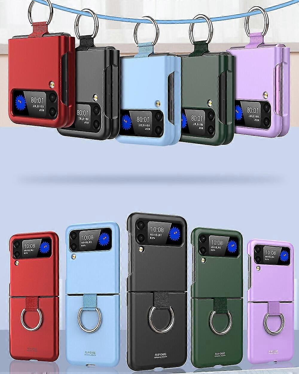 Case For Galaxy Z Flip 4  With Ring, Anti-fall Shockproof Protectiv...