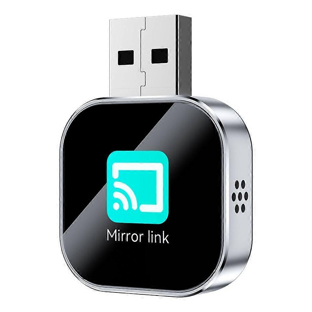 2in1 CarPlay Mirror Link Android Auto Adapter Bluetooth 5.0 Wired to Wireless CarPlay USB Plug and Play Black & Silver