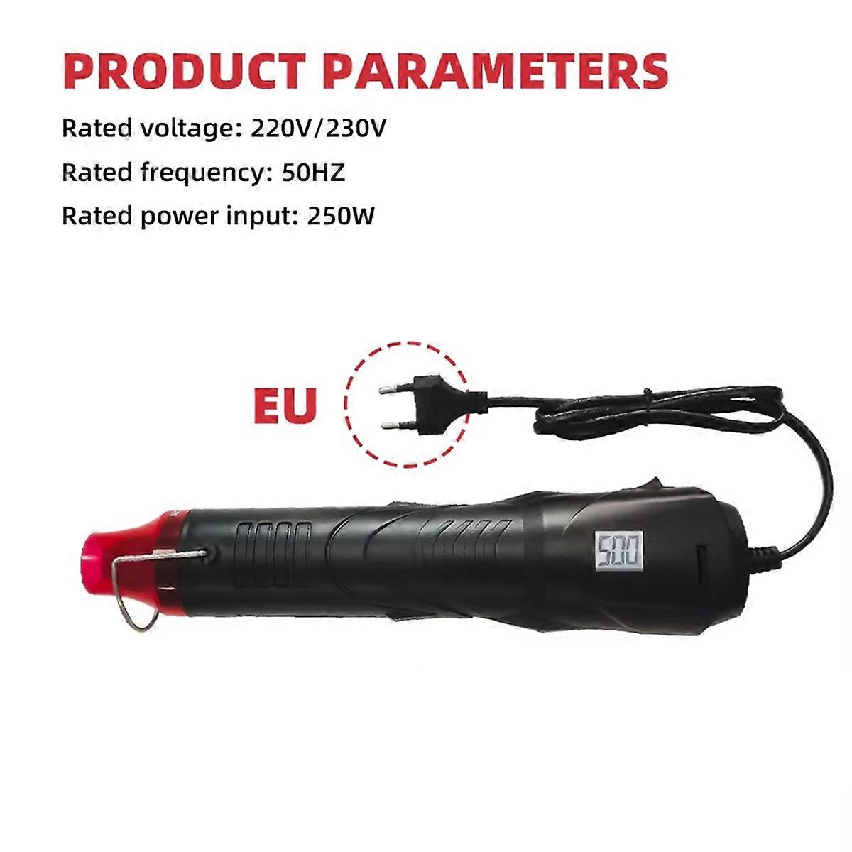 Hot Air Tool Electric Power Temperature Blower with Display DIY Craft Embossing Shrink Wrapping PVC Cable Repair EU Plug