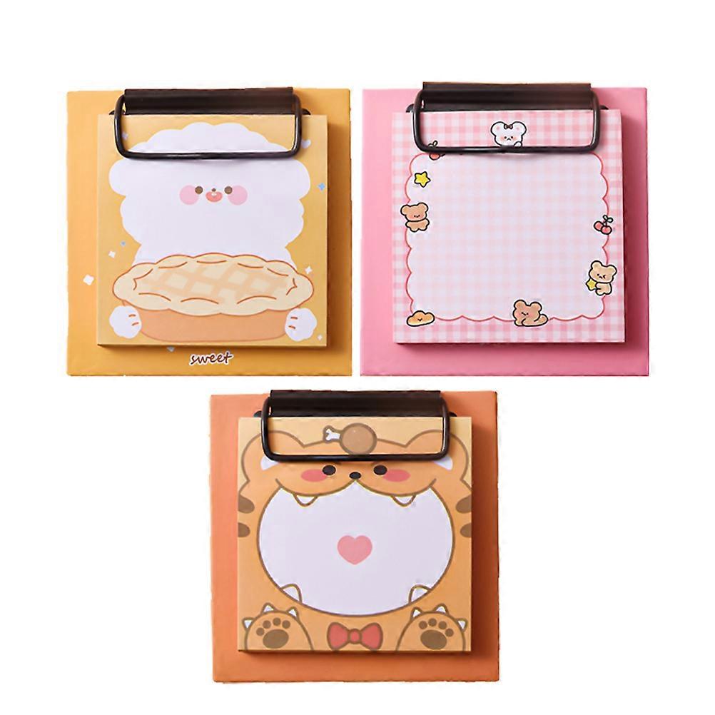 3pcs Non stick Cartoon Memo Notepads Clipboard Schedule Pads for Students
