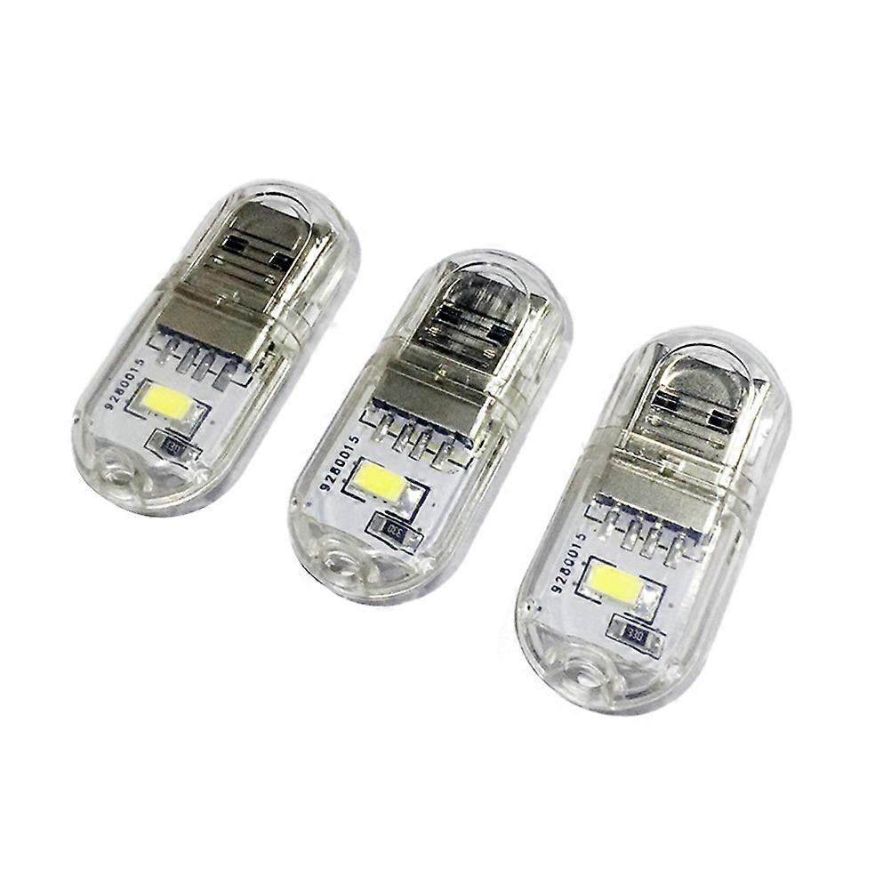 Night Mini Led Bulb Usb Powered Bedroom Nightlight Compact White Usb Lamp 6Pcs