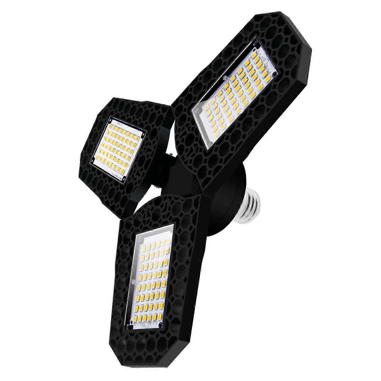 LED Folding Garage Lamp Three-Panel Mining Light No Tools Required Easy Install Energy Efficient Indoor Lighting