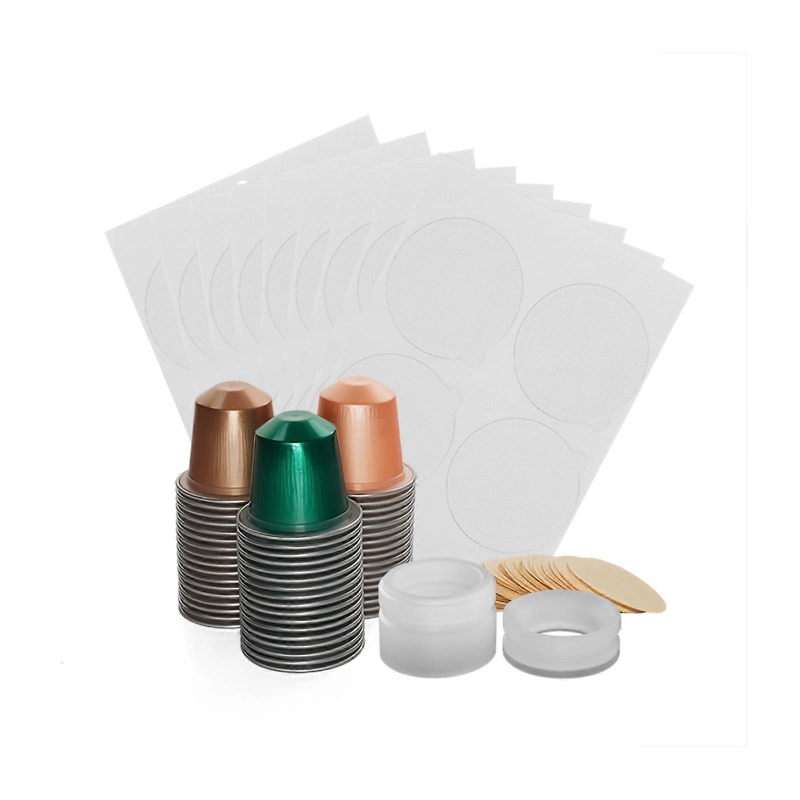 Efficient Coffee Pods Filler Set Aluminum Film Press Device Hassle Release Brewing Solution For Various Machines Multicolor