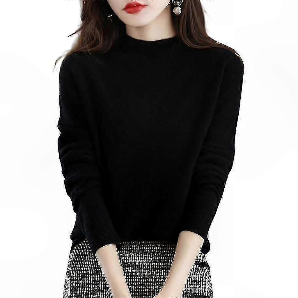 Leichter Damen-Strickpullover aus 100 % Kaschmir - Langärmeliger Pullover mit Rundhalsausschnitt