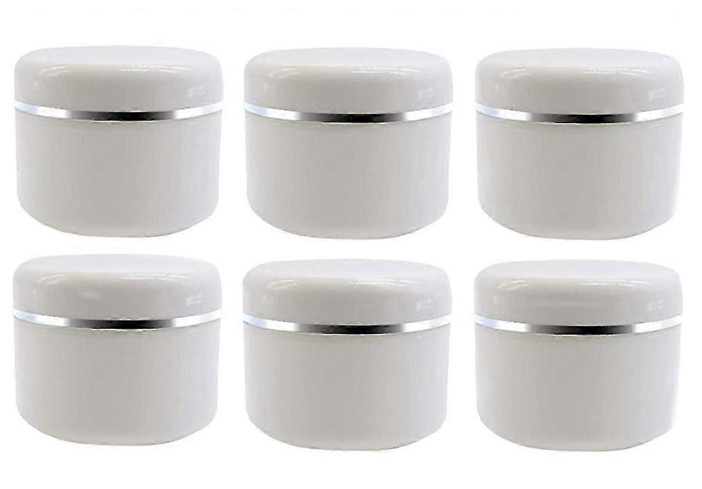 50ml White Silver Edge Empty Refillable Cosmetic Plastic Jars