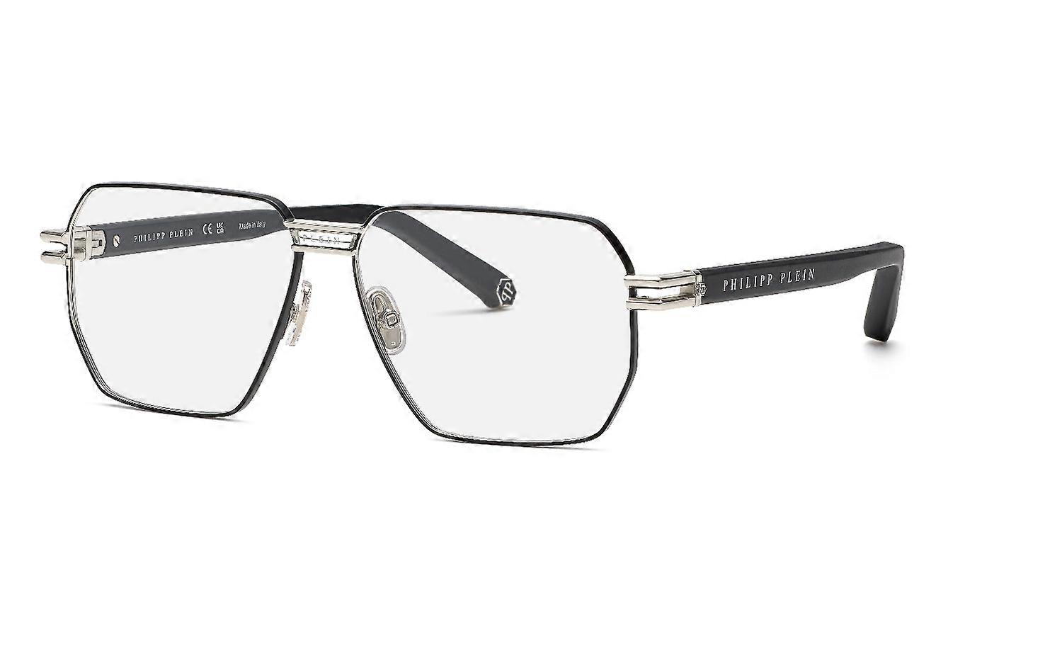 Eyewear Frames Philipp Plein VPP114M 0K07 PALLADIO LUCIDO C/PARTI Black SEMILUCIDO 58/13/140 MAN