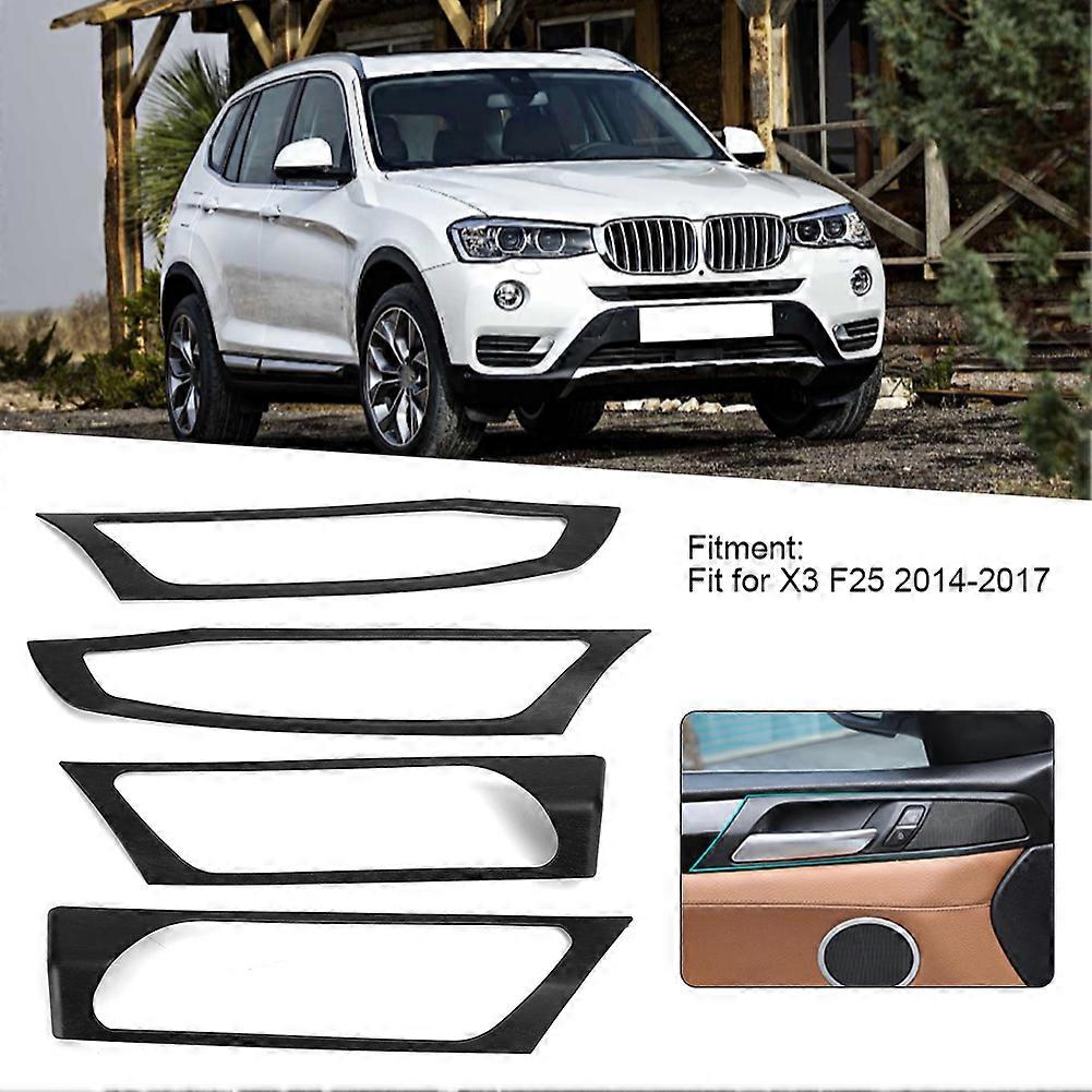 4pcs/Set Car Interior Door Handle Frame Trim Oak Pattern Cover Fit for X3 F25 2014-2017