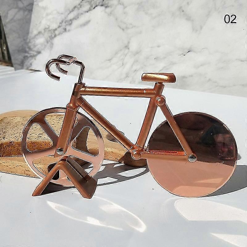 rustfritt stål sykkel pizza riper kutte pizza kutter hjul med holder