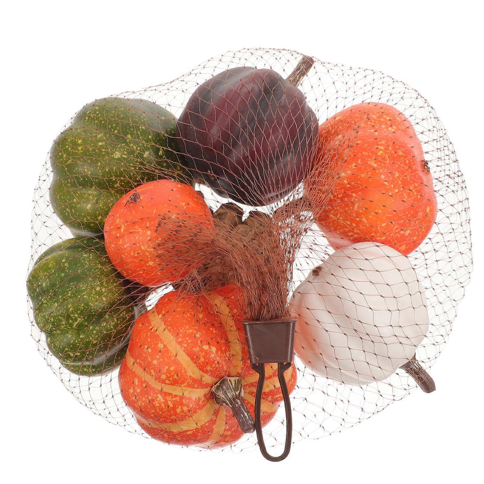 Artificial Pumpkins for Decoration 4Sets Small Fake Pumpkins and Pine Cone