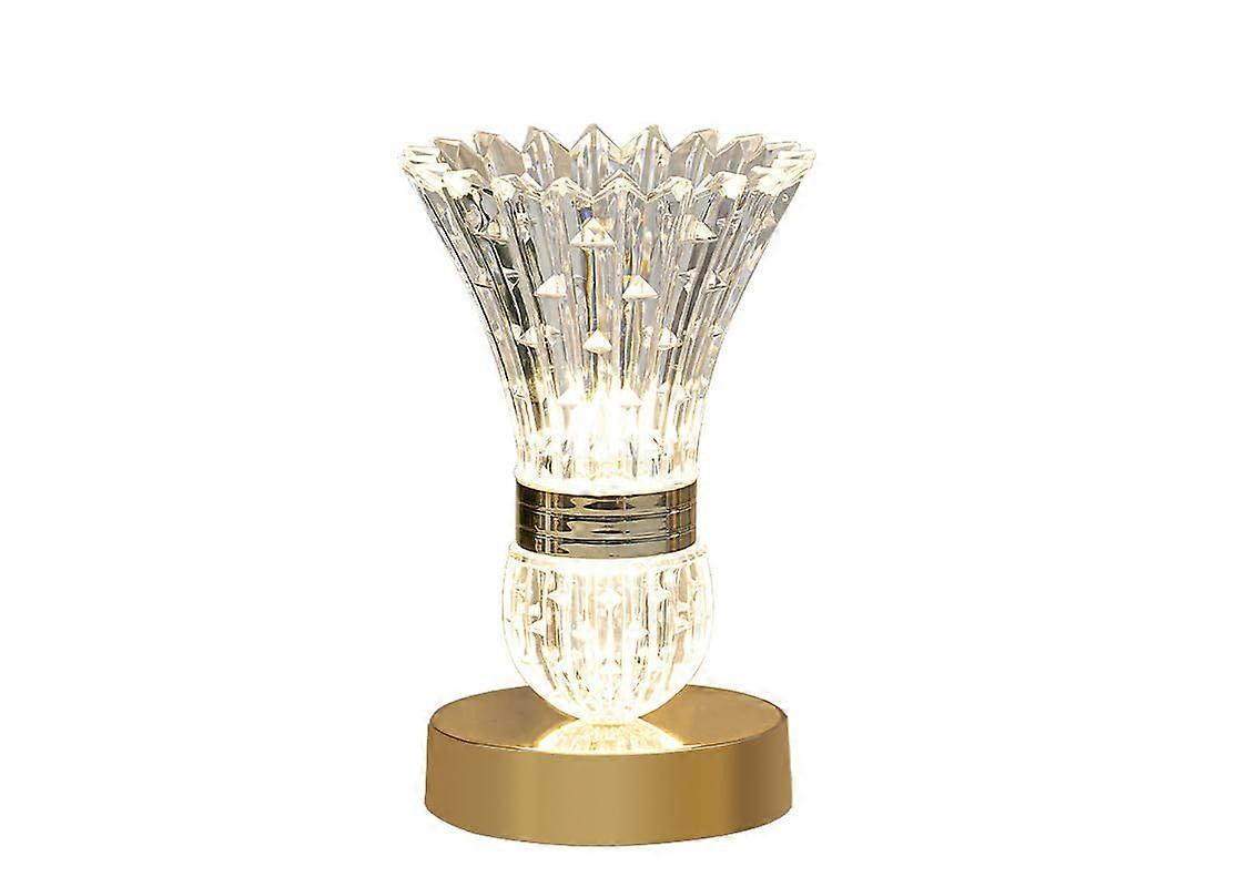 Crystal Vase Table Lamp Adjustable USB Night Light 3 Color Modes Modern Minimalist Bedside Decor 1 Pack Small