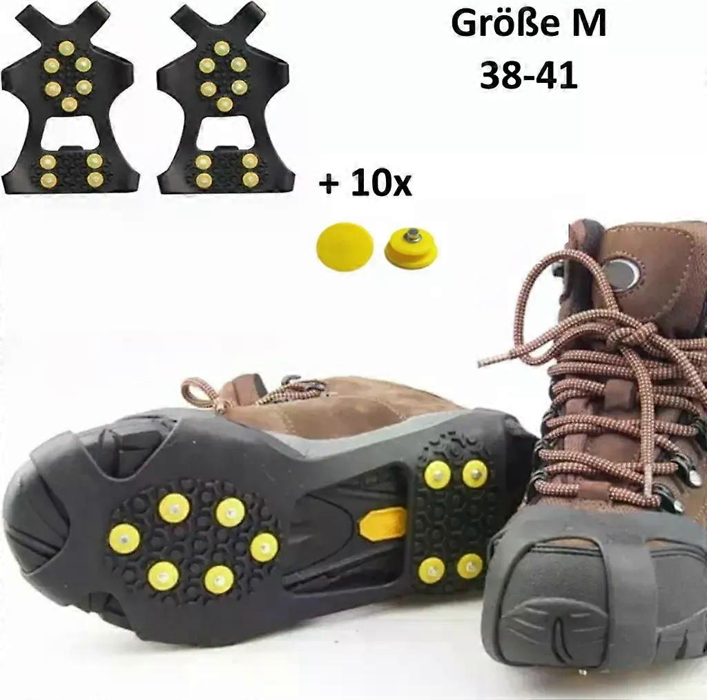 Anti-slip shoe spikes EU 38-41 (M) + 10x replacement spikes, ice claws, shoe