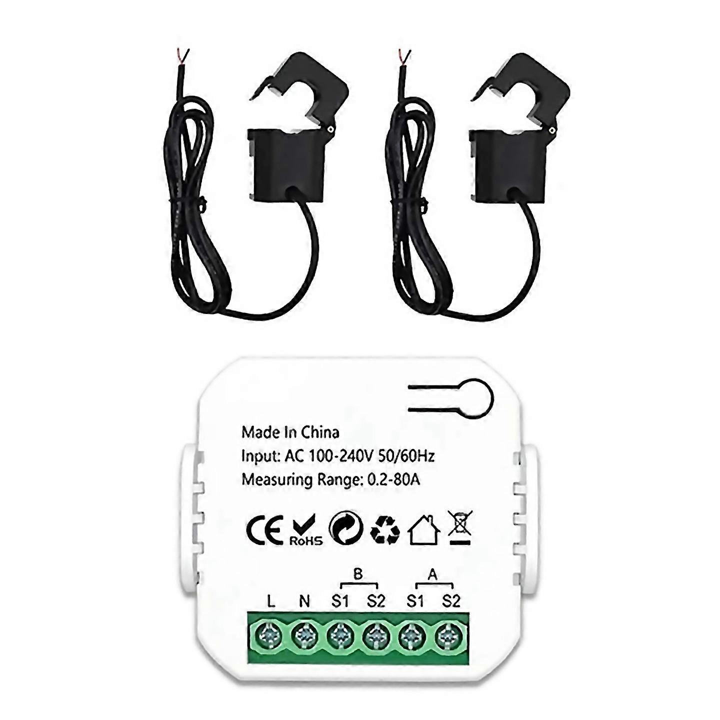 For Zigbee 2 Channel Energy Meter Bidirectional With Current Sensor