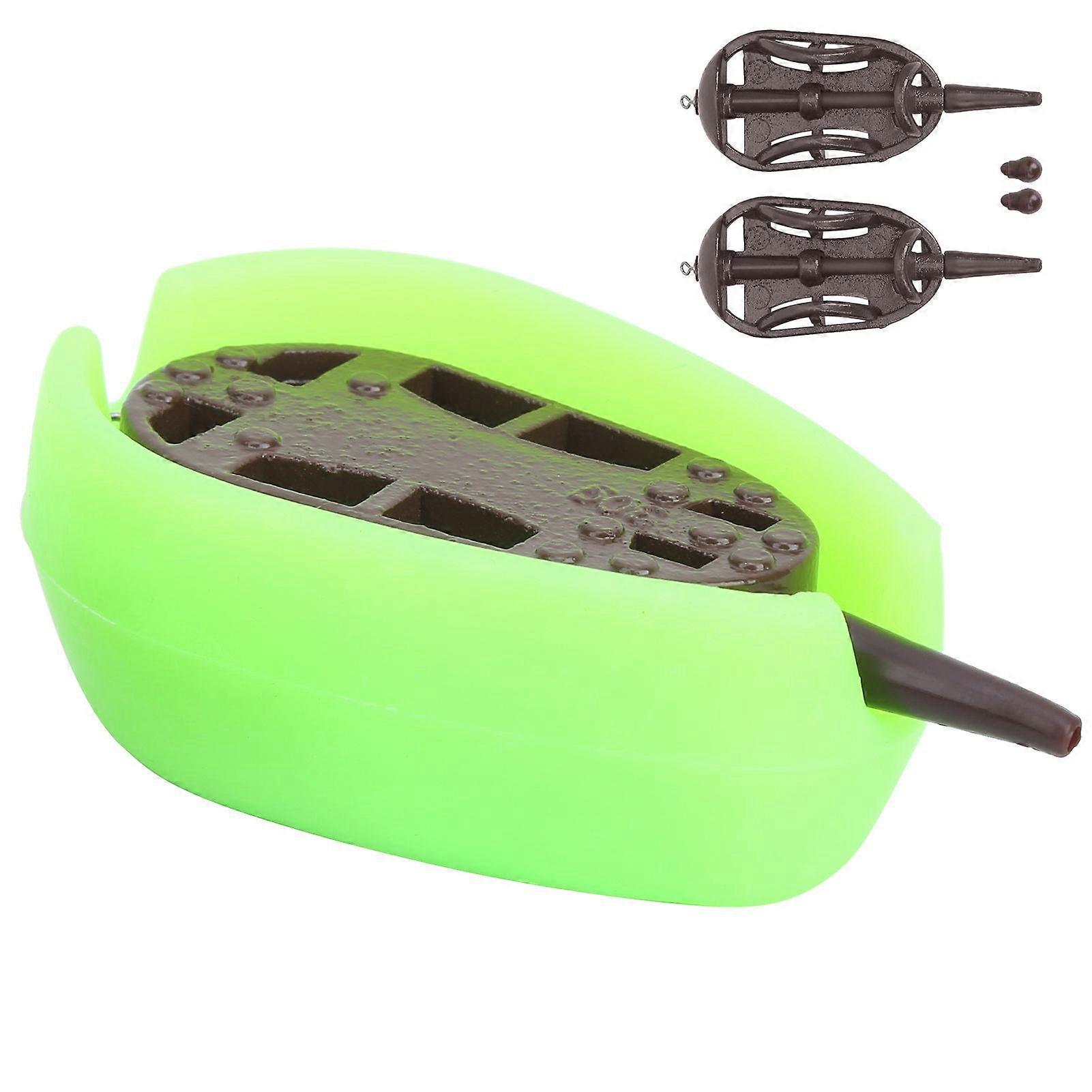 Fishing Inline Feeder with Silicone Mould Set Environmental Protection Wear Resisitant Tool(40g 50g Mold )