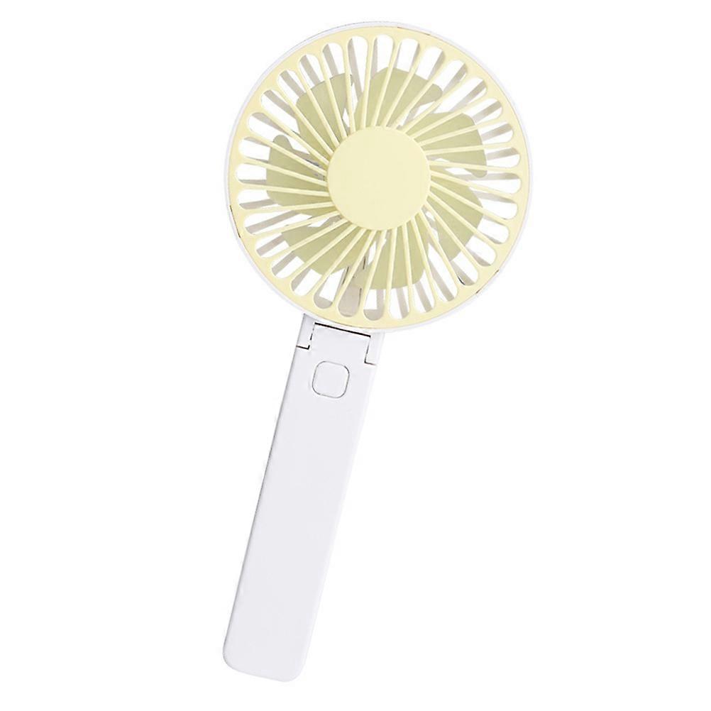 Portable Fan USB Charging Folding Handheld Small Fan 1Pcs Mini Yellow