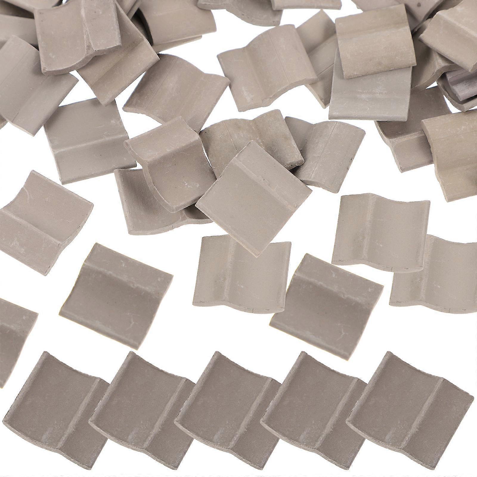 Miniature House Accessories Tile Shape Micro Landscape for Creative Projects Multi Mud Material 60Set