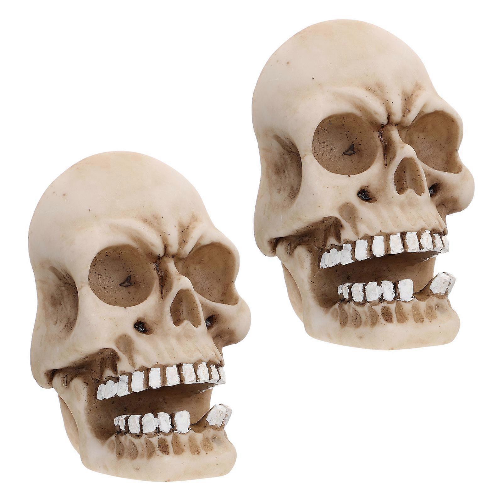 Wire Holder Skull Shape for Indoor Use Resin Wall Hanging 2Pcs